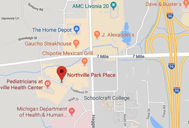 Directional map to Northville Park Place